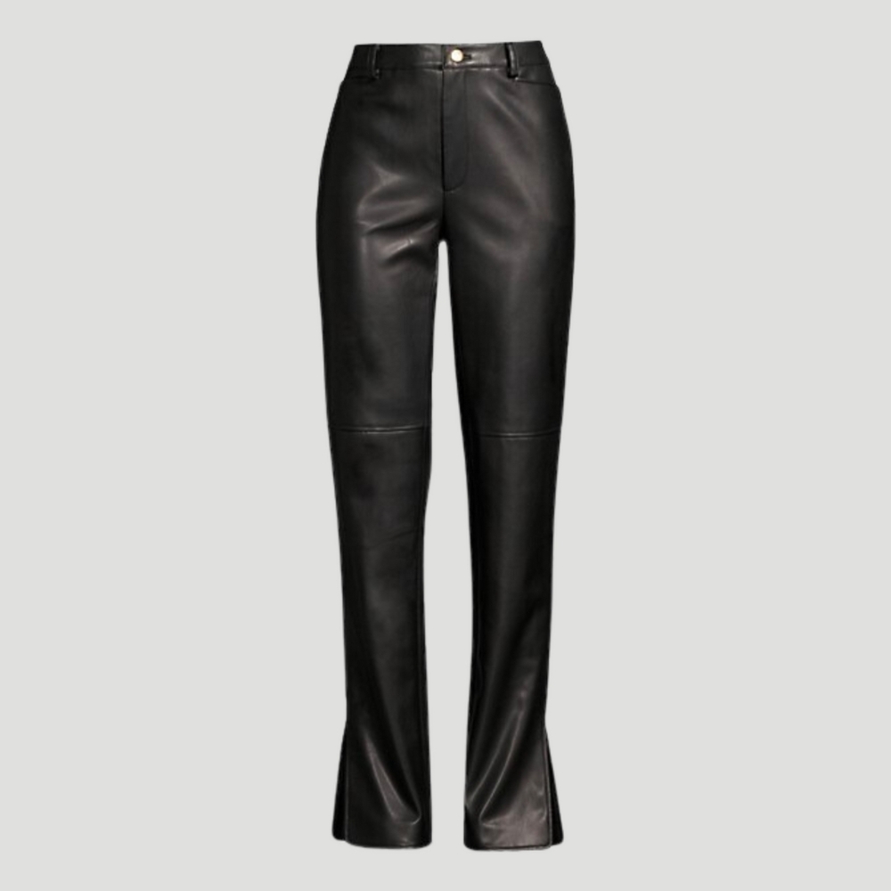 Iris Setlakwe Black Flare Leather Pants